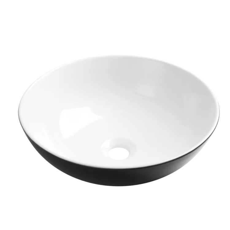 Invena Umywalka nablatowa TINOS czarno/biały CE-43-041-C