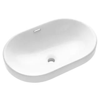 Invena Umywalka wpuszczana w blat EGINA biały CE-52-060-W