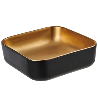 Invena Umywalka nablatowa MALAGA czarno/złoty mat...