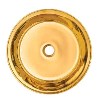 Invena UMYWALKA NABLATOWA KOS 42 CM, OKRĄGŁA CZARNO ZŁOTA POŁYSK CE-38-027-C