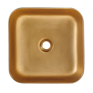 Invena UMYWALKA NABLATOWA MALAGA 39 CM, KWADRATOWA CZARNO ZŁOTA CE-39-017-C