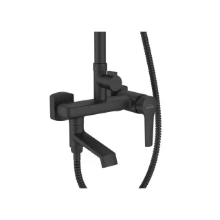 Invena DESZCZOWNIA Z BATERIĄ WANN-NATR FIRA CZARNA AU-71-B04-V