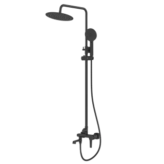 Invena DESZCZOWNIA Z BATERIĄ WANN-NATR FIRA CZARNA AU-71-B04-V