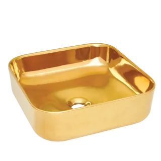 Invena Umywalka nablatowa MALAGA złoty CE-39-009-C