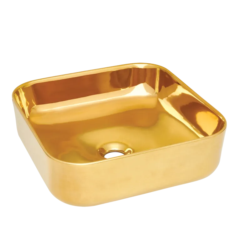 Invena Umywalka nablatowa MALAGA złoty CE-39-009-C