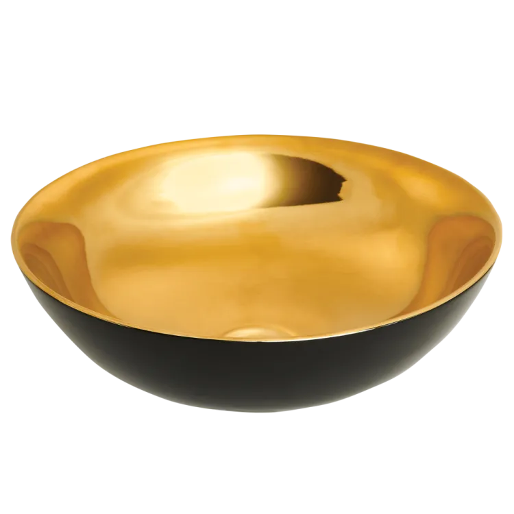 Invena UMYWALKA NABLATOWA TINOS, 39,5 CM, CZARNO ZŁOTA POŁYSK CE-43-027-C