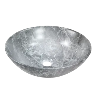 Invena Umywalka nablatowa TINOS szary mat marmur CE-43-707-C