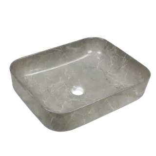 Invena Umywalka nablatowa FLORINA szary połysk marmur...