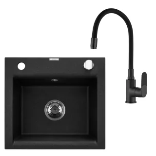 Invena Komplet: zlewozmywak granitowy 1-komorowy Tesalia...