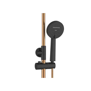 Invena DESZCZOWNIA Z BATERIĄ NATRYSKOWĄ MOONLIGHT TREND CZARNA / ROSE AU-77-014-V