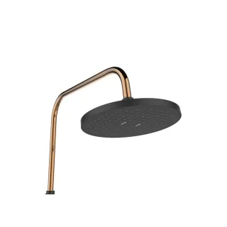 Invena DESZCZOWNIA Z BATERIĄ NATRYSKOWĄ MOONLIGHT TREND CZARNA / ROSE AU-77-014-V