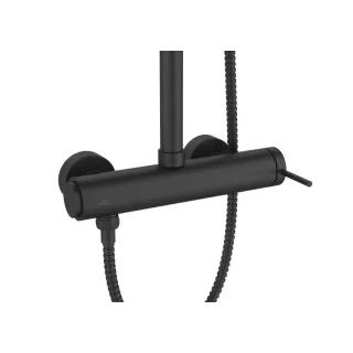 Invena DESZCZOWNIA Z BATERIĄ NATRYSKOWĄ KALITEA TREND CZARNA AU-72-004-V