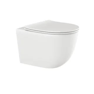 Invena Miska WC bezkołnierzowa TINOS biały z deską...