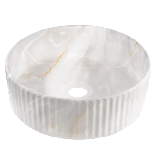 Invena Umywalka nablatowa Glamour beż połysk marmur...