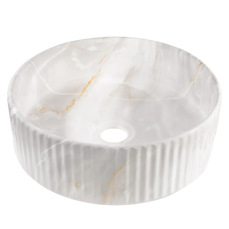 Invena UMYWALKA NABL GLAMOUR TREND 36CM OKR RYFL EFEKT MARM SZARY/BEŻ CE-63-703-C