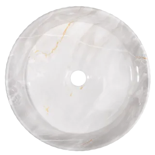 Invena UMYWALKA NABL GLAMOUR TREND 36CM OKR RYFL EFEKT MARM SZARY/BEŻ CE-63-703-C