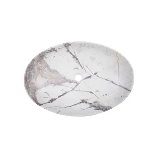 Invena UMYWALKA NABL KAFE TREND 62 CM OWALNA EFEKT MARMUR BEŻ/BRĄZ MAT CE-62-721-C