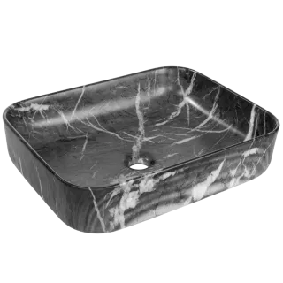 Invena Umywalka nablatowa Florina grafit mat marmur...