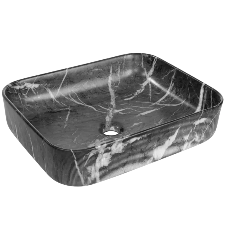 Invena UMYWALKA NABL FLORINA TREND 51CM PROST EFEKT MARMUR GRAFIT MAT CE-40-723-C