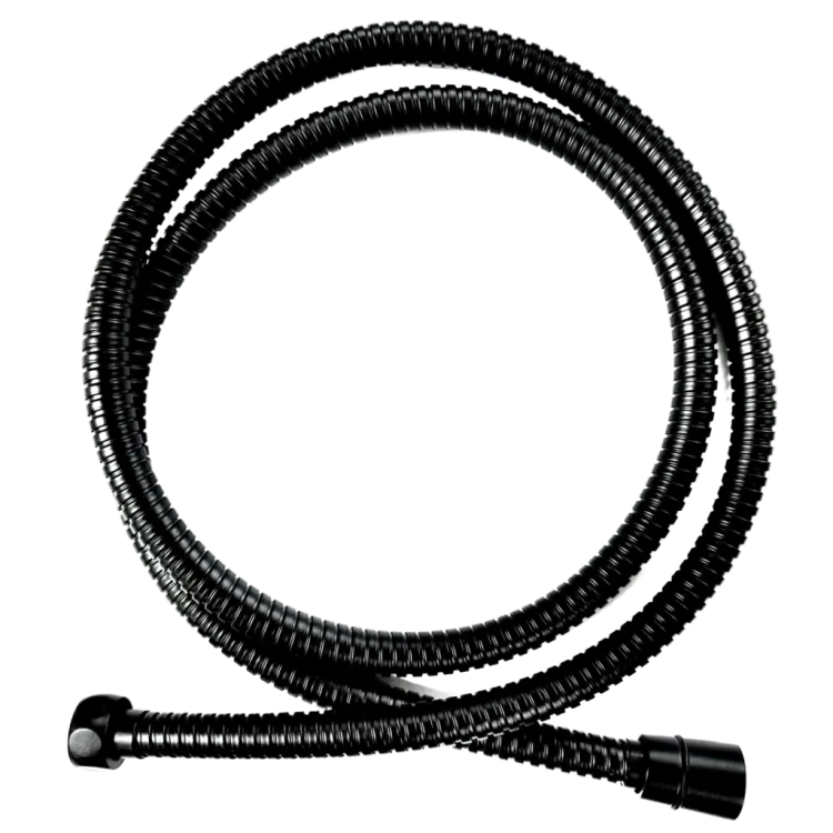 Invena WĄŻ NATRYSK. 150 CM, KOŃC. STOŻ I HEKSAG, DARK, CZARNY, SS AW-52-150-C