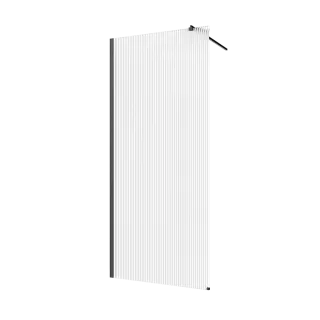 Invena Kabina walk-in szkło ryflowane profil czarny...