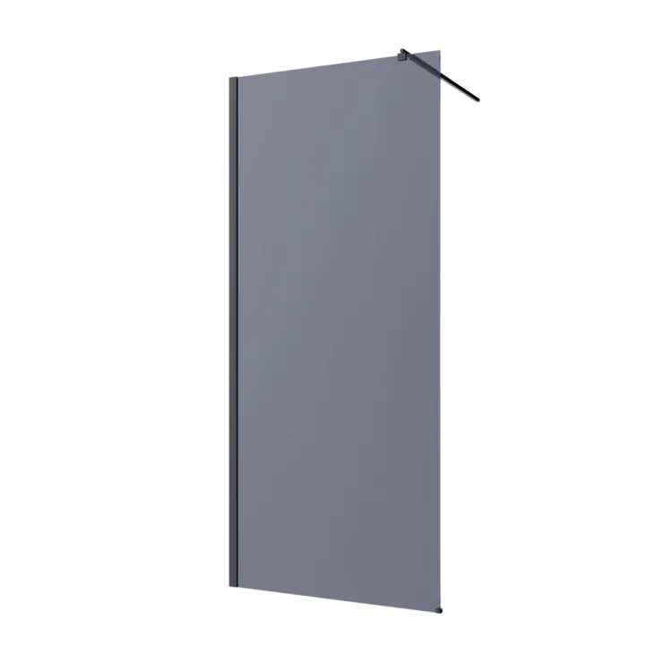 Invena Kabina walk-in szkło grafitowe profil czarny AK-32-123-S