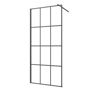 Invena Kabina walk-in szkło - geometryczna kratka profil...