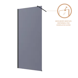 Invena Kabina walk-in szkło grafitowe profil czarny AK-32-123-S