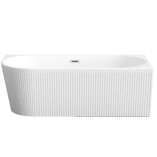 Invena Wolnostojąca wanna przyścienna, ryflowana Glamour,...