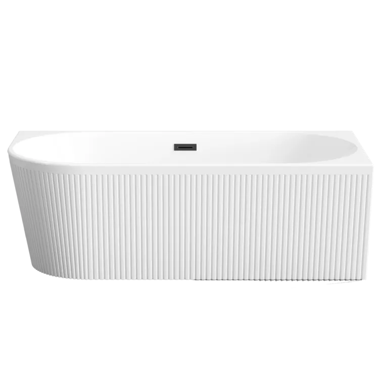Invena Wolnostojąca wanna przyścienna, ryflowana  Glamour 170 cm, prawostronna AN-02-14P-KPL