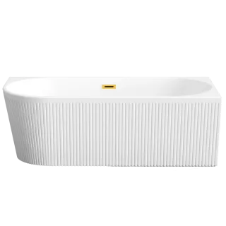 Invena Wolnostojąca wanna przyścienna, ryflowana Glamour...