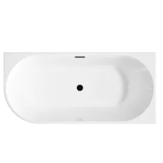Invena Wolnostojąca wanna przyścienna, ryflowana  Glamour 170 cm, prawostronna AN-02-14P-KPL