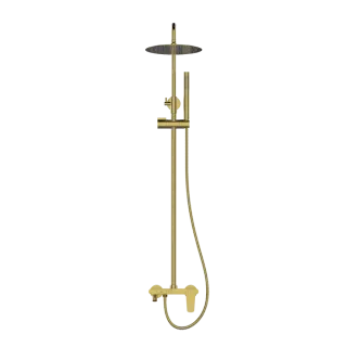 Invena Deszczownia z baterią natryskową Alonia złoto szczotkowane AU-70-D09-V