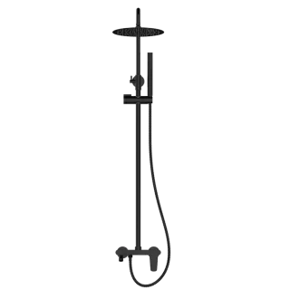 Invena DESZCZOWNIA Z BATERIĄ NATRYSKOWĄ ALONIA TREND CZARNY POŁYSK AU-70-D04-V