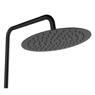 Invena DESZCZOWNIA Z BATERIĄ NATRYSKOWĄ ALONIA TREND CZARNY POŁYSK AU-70-D04-V