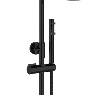 Invena DESZCZOWNIA Z BATERIĄ NATRYSKOWĄ ALONIA TREND CZARNY POŁYSK AU-70-D04-V