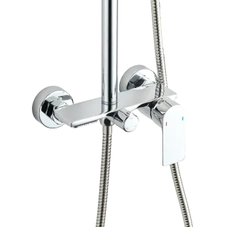 Invena Deszczownica Prysznicowa Zestaw Prysznicowy z Baterią RIKIA Chrom AU-24-B01-G