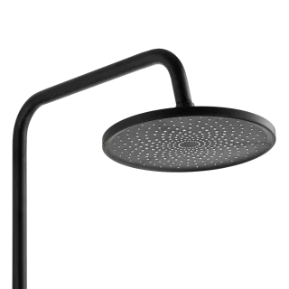 Invena DESZCZOWNIA Z BATERIĄ NATRYSKOWĄ RIKIA CZARNA AU-24-B04-G