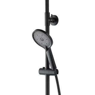 Invena DESZCZOWNIA Z BATERIĄ NATRYSKOWĄ RIKIA CZARNA AU-24-B04-G