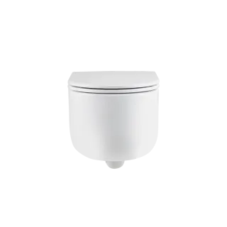 Invena MISKA WC PODWIESZANA, QFS, KORFU OKRĄGŁA, Z DESKĄ WOLNOOPADAJĄCĄ CE-95-001-L