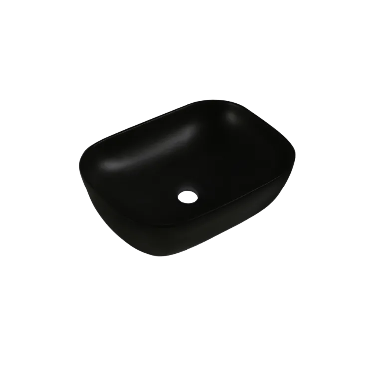 Invena UMYWALKA NABLATOWA WESTA 45,5 CM PROSTOKĄTNA, CZARNY PÓŁMAT CE-24-005-W