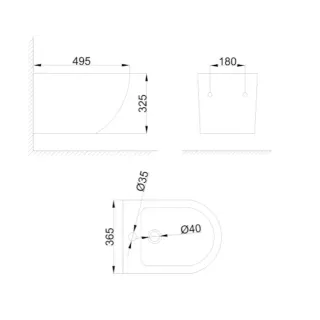 Invena BIDET WISZĄCY LIMNOS, BIAŁY CB-93-001-L