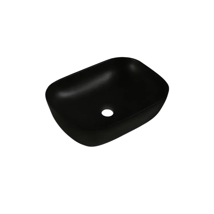 Invena UMYWALKA NABL VITORIA TREND 45,5 CM PROSTOKĄT, CZARNY PÓŁMAT CE-48-005-W
