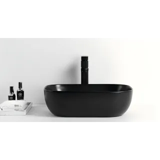 Invena UMYWALKA NABL VITORIA TREND 45,5 CM PROSTOKĄT, CZARNY PÓŁMAT CE-48-005-W