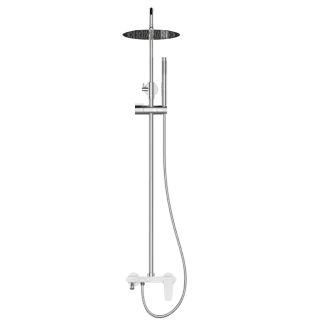 Invena Deszczownia z baterią natryskową Alonia chrom AU-70-D01-V