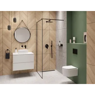 Invena KABINA WALK-IN II 90X200CM RAMKA 8MM SHINY-GLASS CZARNY AK-32-198-S