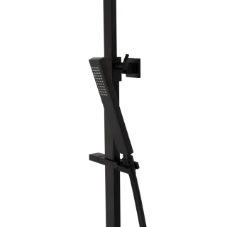 Invena Deszczownia Paros z baterią natryskową, czarna AU-33-B04-C