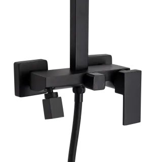 Invena Deszczownia Paros z baterią natryskową, czarna AU-33-B04-C