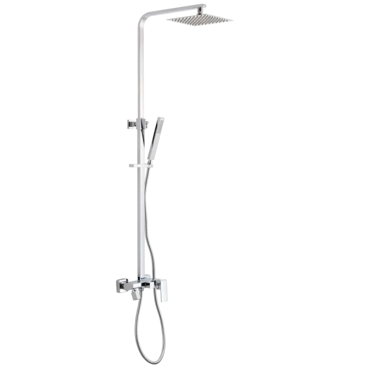 Invena Deszczownia Paros z baterią natryskową, chrom AU-33-B01-C