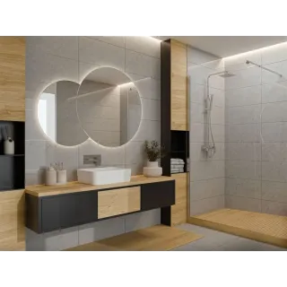 Invena Deszczownia Paros z baterią natryskową, chrom AU-33-B01-C